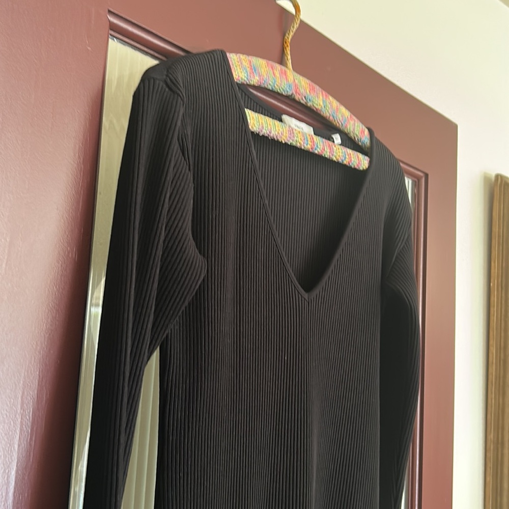 Vince V neck black sweater dress. Medium